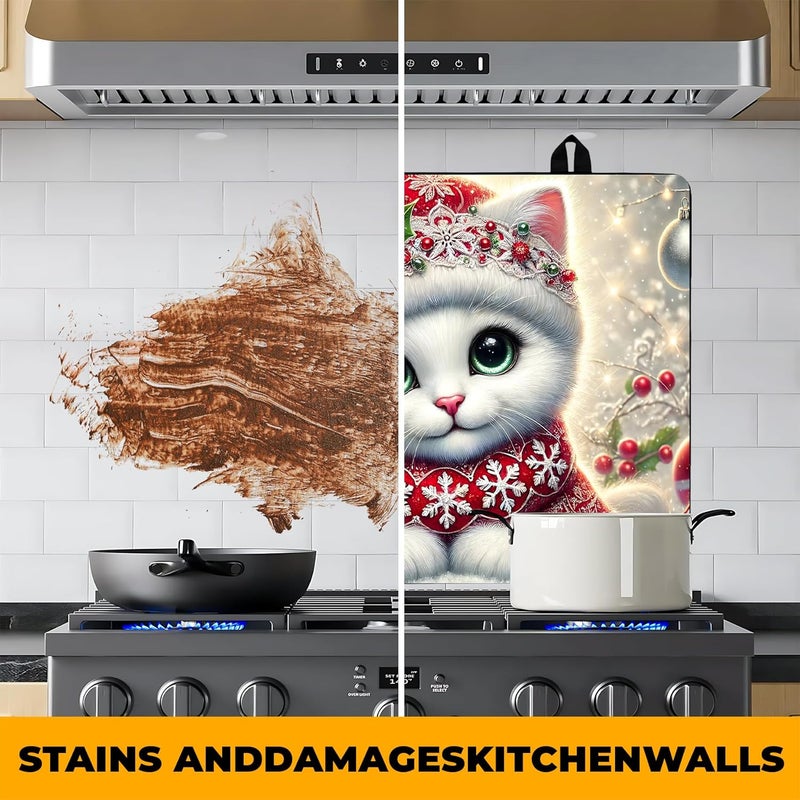BVBOX Stove Top Cover Retro Flower Gas Stove Top Cover for Home Decoration Kitchen Pad Non-Stick Washable Cooktop Covers Countertop Protector Keep Stove Clean 28"x20" (Cat) - Image 5
